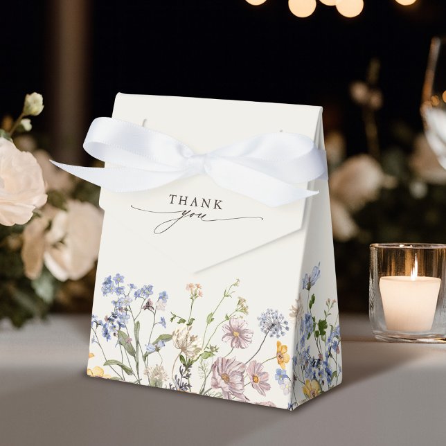 Colorful Spring Wildflower Meadow  Bridal Shower Favor Boxes (Colorful Spring Wildflower Meadow Bridal Shower Favor Boxes)