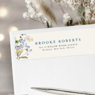 Colorful Spring Wildflower Meadow Garden Address Label