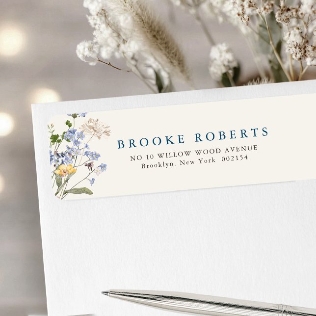 Colorful Spring Wildflower Meadow Garden Address Label (Colorful Spring Wildflower Meadow Garden Address Label)