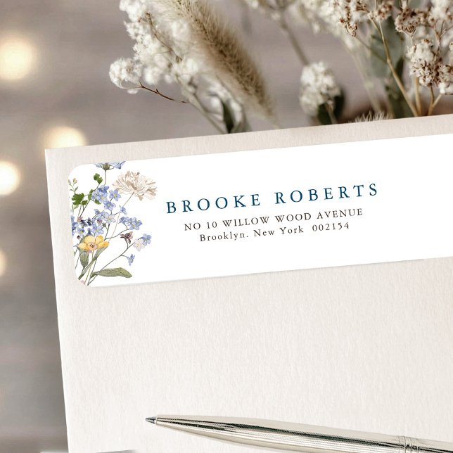 Colorful Spring Wildflower Meadow Garden Address Label (Colorful Spring Wildflower Meadow Garden Address Label)