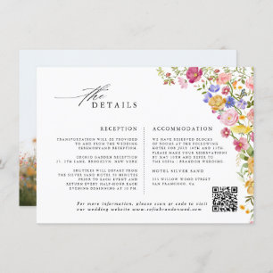 Colorful Spring Wildflower Meadow Garden Wedding Enclosure Card