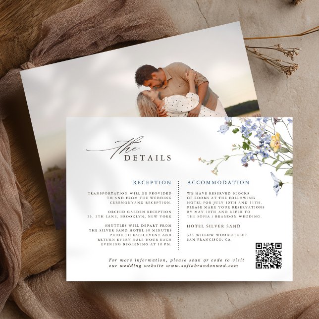 Colorful Spring Wildflower Meadow Garden Wedding  Enclosure Card (Colorful Spring Wildflower Meadow Garden Wedding details Enclosure Card)