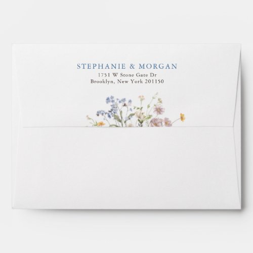 Colorful Spring Wildflower Meadow Garden Wedding  Envelope