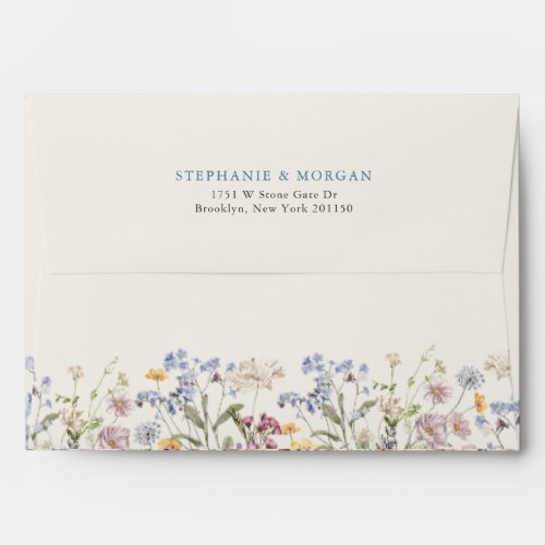 Colorful Spring Wildflower Meadow Garden Wedding  Envelope