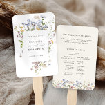Colorful Spring Wildflower Meadow Garden wedding Hand Fan<br><div class="desc">Capture the beauty of nature on your special day with our exquisite wildflower watercolor wedding timeline. Elegant, unique, and blooming with love. Use the text fields to personalize your design with your own wording and details. If you want to change the font style, color or text placement, simply click the...</div>