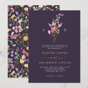 Colorful Spring Wildflower Meadow Garden Wedding I Invitation