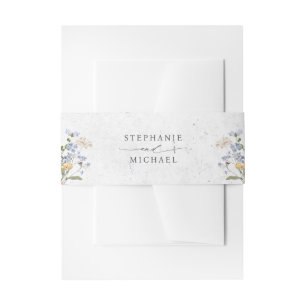 Colorful Spring Wildflower Meadow Garden Wedding  Invitation Belly Band