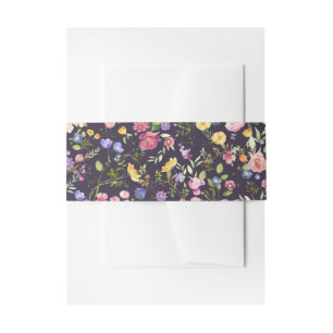Colorful Spring Wildflower Meadow Garden Wedding  Invitation Belly Band
