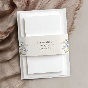 Colorful Spring Wildflower Meadow Garden Wedding Invitation Belly Band