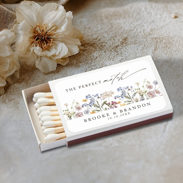 Colorful Spring Wildflower Meadow Garden Wedding  Matchboxes (Colorful Spring Wildflower Meadow Garden Wedding Matchboxes)