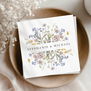 Colorful Spring Wildflower Meadow Garden Wedding  Napkins
