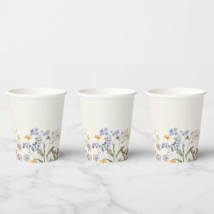 Colorful Spring Wildflower Meadow Garden Wedding Paper Cups