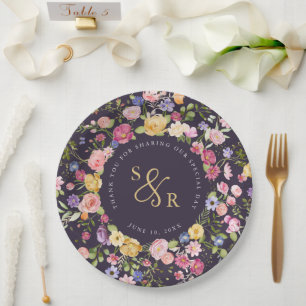 Colorful Spring Wildflower Meadow Garden Wedding Paper Plates