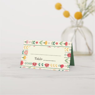 Colorful Spring Wildflower Meadow Garden Wedding Place Card