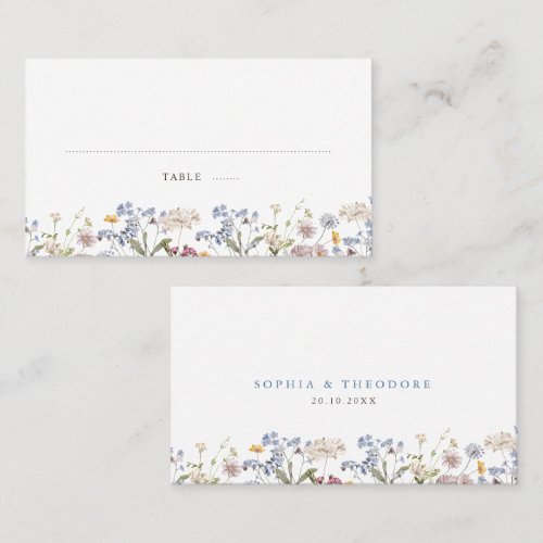 Colorful Spring Wildflower Meadow Garden Wedding Place Card