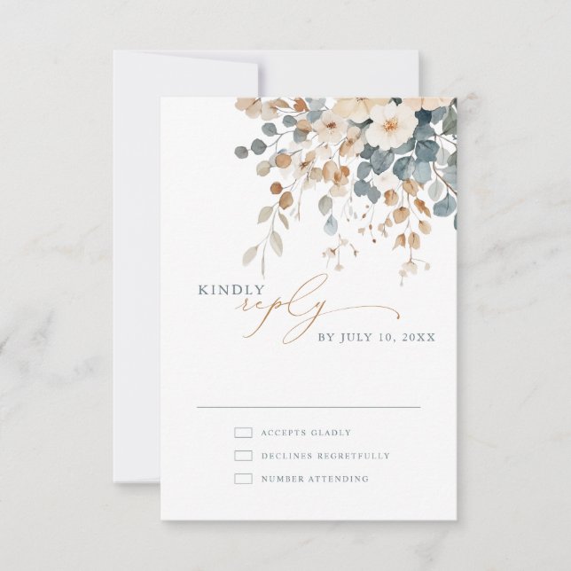 Colorful Spring Wildflower Meadow Garden Wedding RSVP Card (Front)