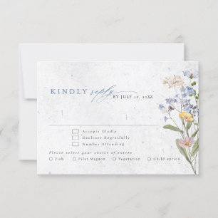 Colorful Spring Wildflower Meadow Garden Wedding RSVP Card