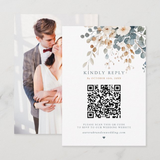 Colorful Spring Wildflower Meadow Garden Wedding  RSVP Card (Front/Back)