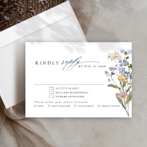 Colorful Spring Wildflower Meadow Garden Wedding  RSVP Card