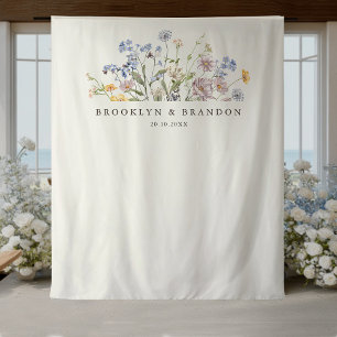 Colorful Spring Wildflower Meadow Garden Wedding Tapestry