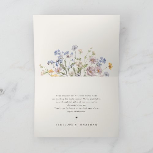 Colorful Spring Wildflower Meadow Garden Wedding Thank You Card