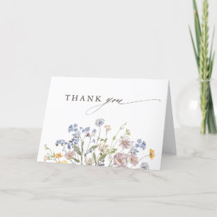 Colorful Spring Wildflower Meadow Garden Wedding Thank You Card