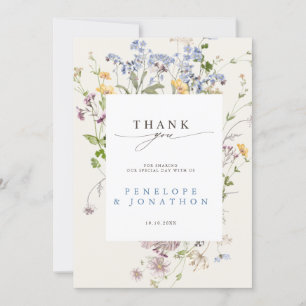 Colorful Spring Wildflower Meadow Garden Wedding Thank You Card