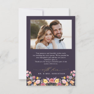 Colorful Spring Wildflower Meadow Garden Wedding Thank You Card