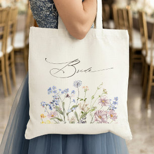 Colorful Spring Wildflower Meadow Garden Wedding Tote Bag