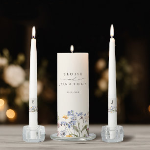 Colorful Spring Wildflower Meadow Garden Wedding  Unity Candle Set