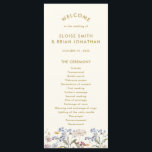 Colorful Spring Wildflower Meadow Gold Wedding  Program<br><div class="desc">Capture the beauty of nature on your special day with our exquisite wildflower watercolor wedding program. Elegant, unique, and blooming with love. Use the text fields to personalize your design with your own wording and details. If you want to change the font style, color or text placement, simply click the...</div>