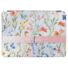 Colorful Spring Wildflower Meadow Monogram  iPad Air Cover