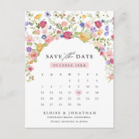 Colorful Spring Wildflower Meadow  Save the Date