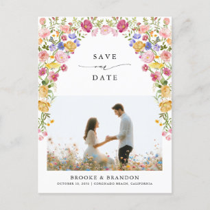Colorful Spring Wildflower Meadow  Save the Date Postcard