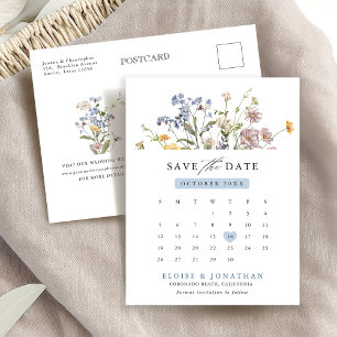 Colorful Spring Wildflower Meadow  Save the Date Postcard