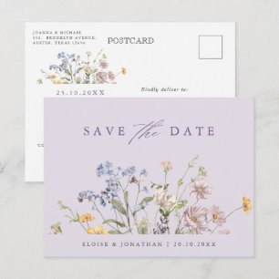 Colorful Spring Wildflower Meadow Save the Date Postcard