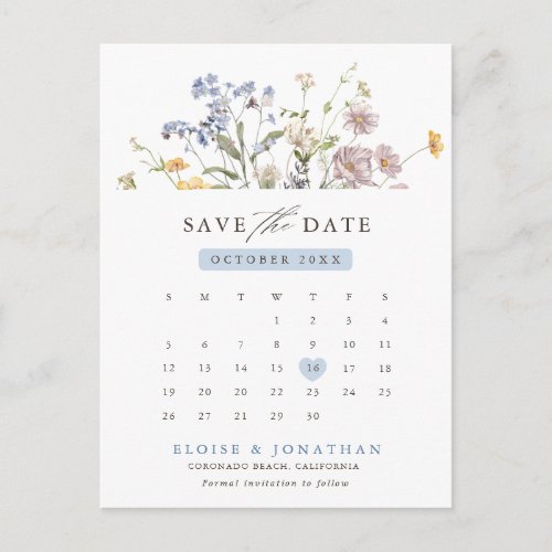  Colorful Spring Wildflower Meadow  Save the Date Postcard