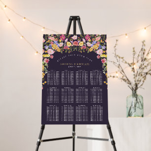 Colorful Spring Wildflower Meadow Seating chart Foam Board