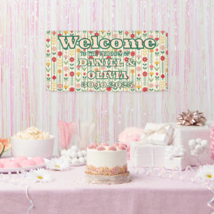 Colorful Spring Wildflower Meadow Seating Charts Banner