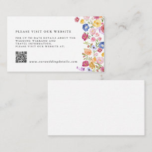 Colorful Spring Wildflower Meadow Website Details Enclosure Card