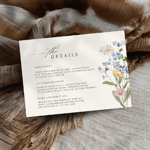 Colorful Spring Wildflower Meadow Wedding Details Enclosure Card