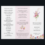 Colorful Spring Wildflower Meadow  Wedding Program<br><div class="desc">Make your wedding day unforgettable with our beautifully crafted, floral wedding program. The delicate pastel flower wreath brings a romantic, garden-inspired touch to your celebration. Personalize the card with your own text, and easily adjust the font style, color, and layout to suit your taste by clicking the 'Customize Further' button....</div>