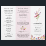 Colorful Spring Wildflower Meadow  Wedding Program<br><div class="desc">Make your wedding day unforgettable with our beautifully crafted, floral wedding program. The delicate pastel flower wreath brings a romantic, garden-inspired touch to your celebration. Personalize the card with your own text, and easily adjust the font style, color, and layout to suit your taste by clicking the 'Customize Further' button....</div>