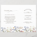 Colorful Spring Wildflower Meadow  Wedding Program<br><div class="desc">Capture the beauty of nature on your special day with our exquisite wildflower watercolor wedding program. Elegant, unique, and blooming with love. Use the text fields to personalize your design with your own wording and details. If you want to change the font style, color or text placement, simply click the...</div>