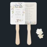 Colorful Spring Wildflower Meadow wedding Timeline Hand Fan<br><div class="desc">Capture the beauty of nature on your special day with our exquisite wildflower watercolor wedding timeline. Elegant, unique, and blooming with love. Use the text fields to personalize your design with your own wording and details. If you want to change the font style, color or text placement, simply click the...</div>
