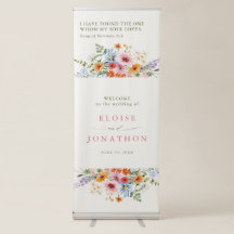 Colorful Spring Wildflower Meadow Wedding Welcome