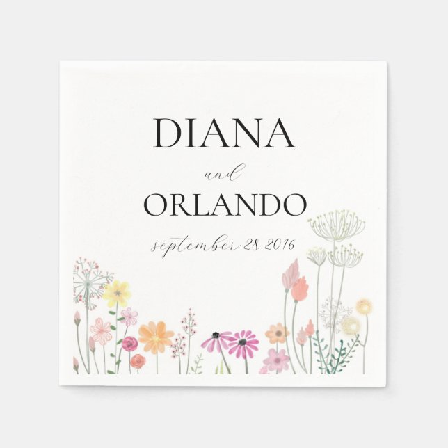 Colorful Spring Wildflower Napkins (Front)