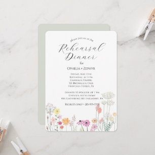 Colorful Spring Wildflower Rehearsal Dinner  Invitation