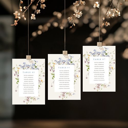Colorful Spring Wildflower Seating Chart card
