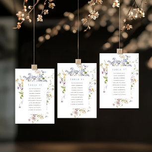 Colorful Spring Wildflower  Seating Chart card